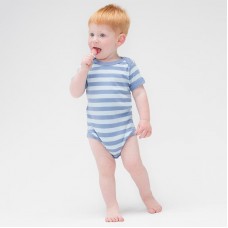 Babybugz Baby Poppers At Shoulder Stripy Bodysuit