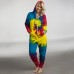 Colourtone Adult's Tie Die Rainbow Print Onesie