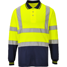 Portwest High Visibility Two-tone Long Sleeved Polo Shirt