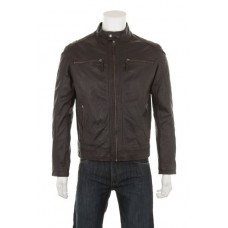 Woodland Leather Men's Vintage Effect Biker Jacket