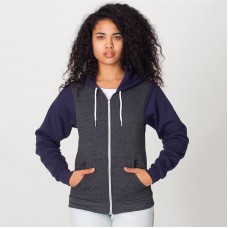 American Apparel Unisex Two Tone Flex Fleece Full Zip Hoodie