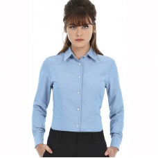 B&c Collection Women's Soft Collar Oxford Long Sleeve Blouse