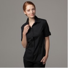Kustom Kit Bargear Women's Mock Turtle Back Cuff Short Sleeve Shirt