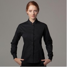 Kustom Kit Bargear Women's Mandarin Collar Long Sleeve Shirt