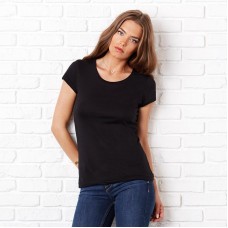 Bella Canvas Women's Sheer Mini Rib Crew Neck T-shirt