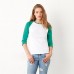 Bella Canvas Ladies Baby Rib 3/4 Sleeve Contrast Raglan T-shirt