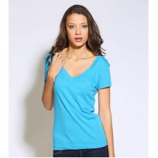 Bella Canvas Ladies Sheer Jersey Double V Neck T-shirt