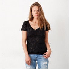 Bella Canvas Ladies Burnout V-neck T-shirt