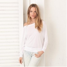 Bella Canvas Ladies Flowy Off The Shoulder Long Sleeve T-shirt