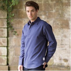 Front Row Men's Long Sleeved Plain Drill Rugby Shirt
