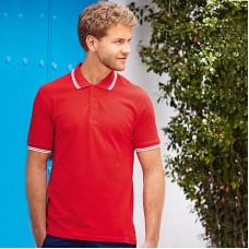Fruit Of The Loom Adult's Unisex 100% Cotton Tipped Polo Shirt