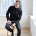 Henbury Men's Long Sleeved Roll Neck Top Henbury Men's Long Sleeved Roll Neck Top
