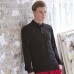 Henbury Men's Classic Long Sleeved Stand Up Collar Polo Shirt
