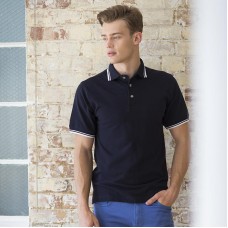 Henbury Men's Double Tipped Collar And Cuff Polo Shirt