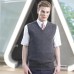 Henbury Men's Sleeveless Lambswool V-neck Jumper