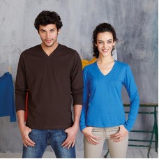 Kariban Men's Long Sleeve V-neck T-shirt Kariban Men's Long Sleeve V-neck T-shirt