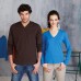 Kariban Ladies Long Sleeve V-neck T-shirt