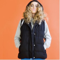 Skinni Fit Women's Padded Gilet With Detachable Hood