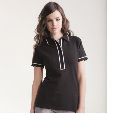Skinni Fit Women's Slim Fit Contrast Piped Polo Shirt