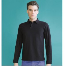 Skinni Fit Men's Stretch Fabric Long Sleeve Polo Shirt