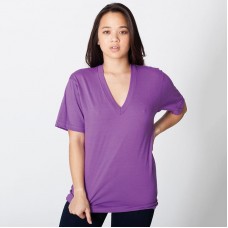 American Apparel Adult's Fine Jersey Short Sleeve V-neck T-shirt