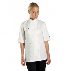 Dennys Unisex Press Stud Fastening Short Sleeve Chefs Jacket