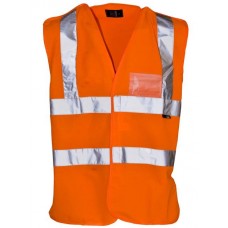 Supertouch Orange Hi Vis Pull Apart Vest With Id Pocket