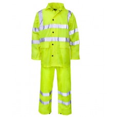 Supertouch Men's Two Piece High Visibility Rainsuit In Navy