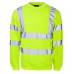 Supertouch Men's High Visibility Crew Neck Sweatshirt In Yellow