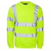 Supertouch Men's High Visibility Crew Neck Sweatshirt In Black