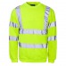 Supertouch Men's High Visibility Crew Neck Sweatshirt In Navy