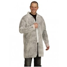 Supertouch Disposable Revere Collar Hygiene Non-woven Coat - 50
