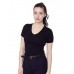 American Apparel Women's Baby Rib Cotton Short Sleeve V-neck T-shirt