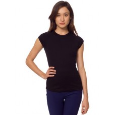 American Apparel Women's Baby Rib Cotton Cap Sleeve Raglan T-shirt