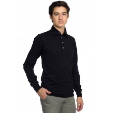 American Apparel Men's Fine Jersey Long Sleeve Pocket Polo Shirt