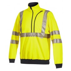 Projob Men's 6102 1/4 Zip High Visibility Sweatshirt