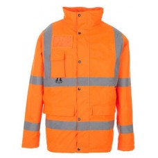 Supertouch Men's Waterproof Breathable Orange High Visibility Jacket