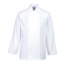 Portwest Sussex Satin Weave Long Sleeve Chefs Jacket
