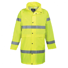 Portwest 190t Fabric High Visibility Long Length Rain Coat