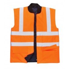 Portwest 300d Abrasion Resistant Hi Vis Reversible Bodywarmer