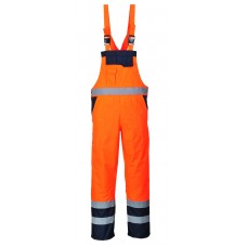 Portwest 300d Abrasion Resistant Contrast Lined Bib And Brace