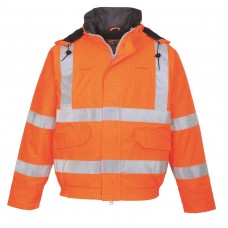 Portwest Anti Static Bizflame Rain High Visibility Fr Bomber Jacket
