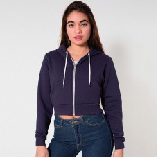 American Apparel Women's Cropped Flex Fleece Hooded Sweatshirt