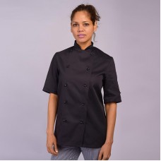 Dennys Adult's Short Sleeve Stud Button Lightweight Chef's Jacket