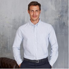 Kariban Men's Washed Long Sleeve Oxford Shirt