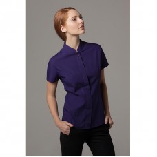 Kustom Kit Women's Mandarin Collar Fitted Short Sleeve Shirt