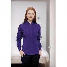Kustom Kit Women's Mandarin Collar Fitted Long Sleeve Shirt
