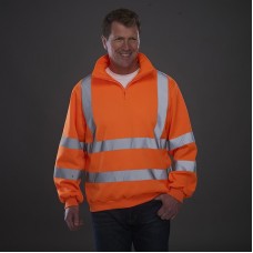 Yoko Men's High Vis Full Zip Work Sweatshirt - Hvk06