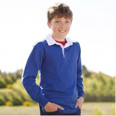 Front Row Kid's Long Sleeve Plain Rugby Shirt