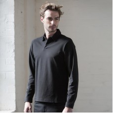 Skinni Fit Men's Stretch Fabric Long Sleeve Polo Shirt